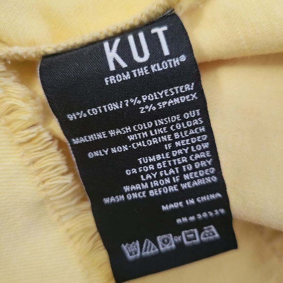 KUT From the Kloth Kara Denim Jacket Sunny Yellow Medium EUC - Picture 7 of 8